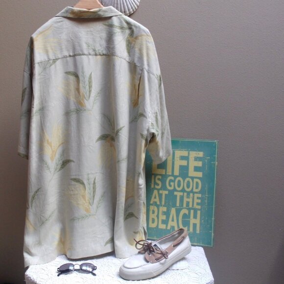 Tommy Bahama Sage Green 100% Silk Shirt Men's Sz XXL - Picture 3 of 6